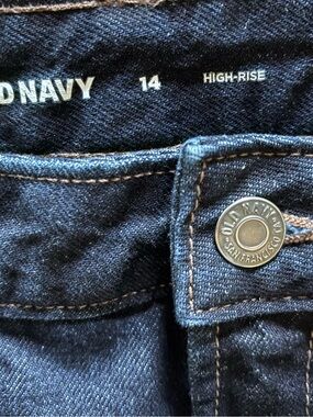 Old Navy Dark Rinse High-Waisted OG A-Line Mini Skirt
